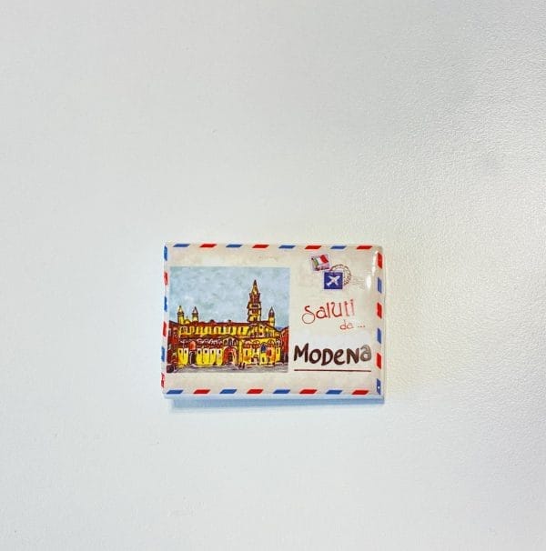 Postcard magnet “Saluti da Modena” (“greetings from Modena”)